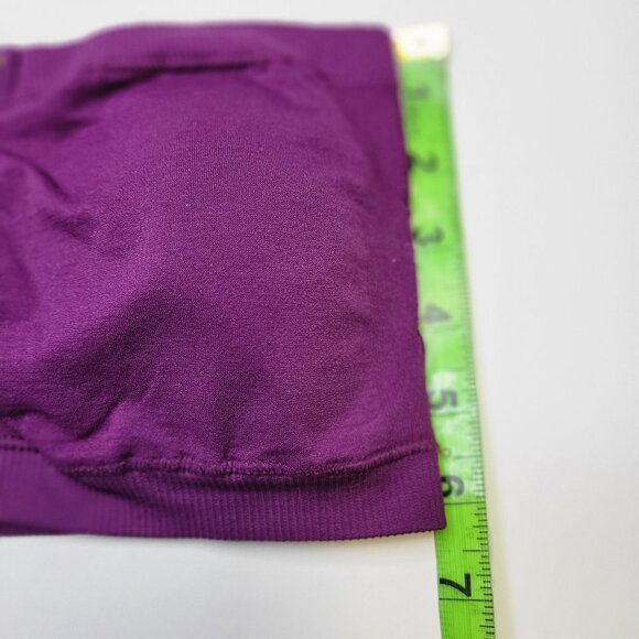 PURPLE Padded Tube Top Zippered Bandeau One Size - New - Picture 3 of 11